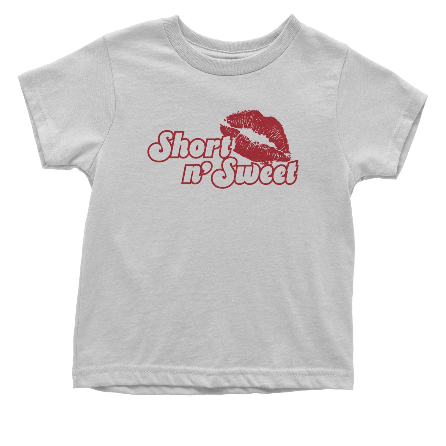 Short N' Sweet Red Lips Infant One-Piece Romper Bodysuit and Toddler T-shirt White