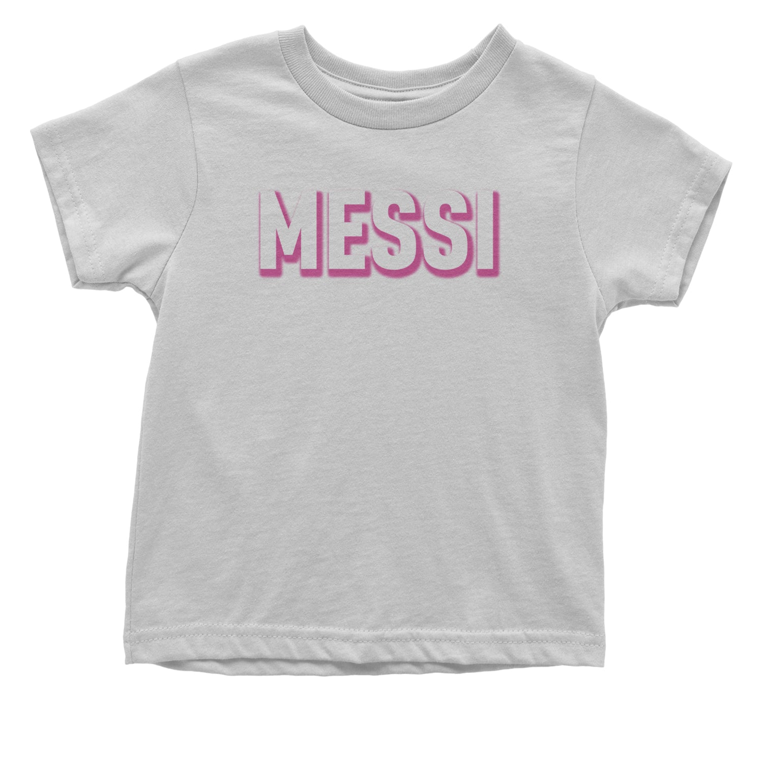 Messi OUTLINE Miami Futbol Infant One-Piece Romper Bodysuit and Toddler T-shirt White