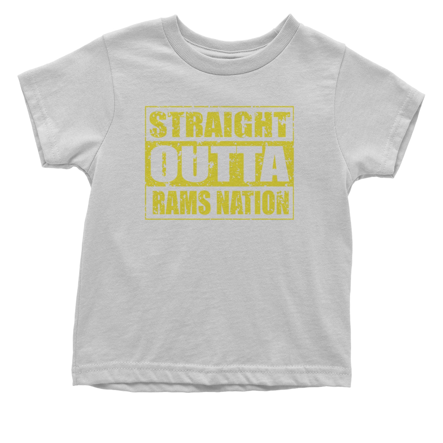 Straight Outta Rams Nation   Infant One-Piece Romper Bodysuit and Toddler T-shirt White