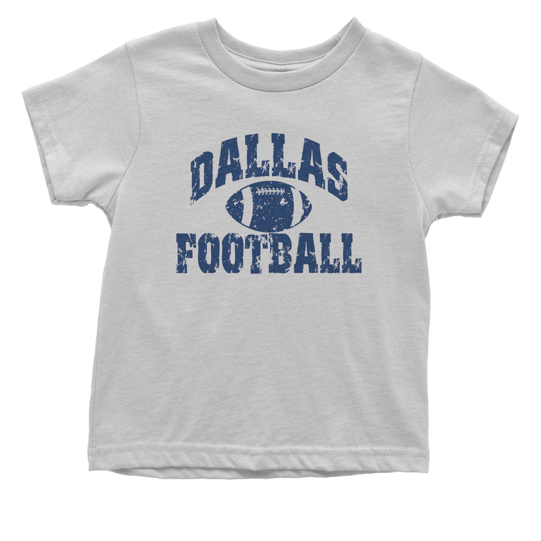 Dallas Distressed Football Infant One-Piece Romper Bodysuit and Toddler T-shirt White