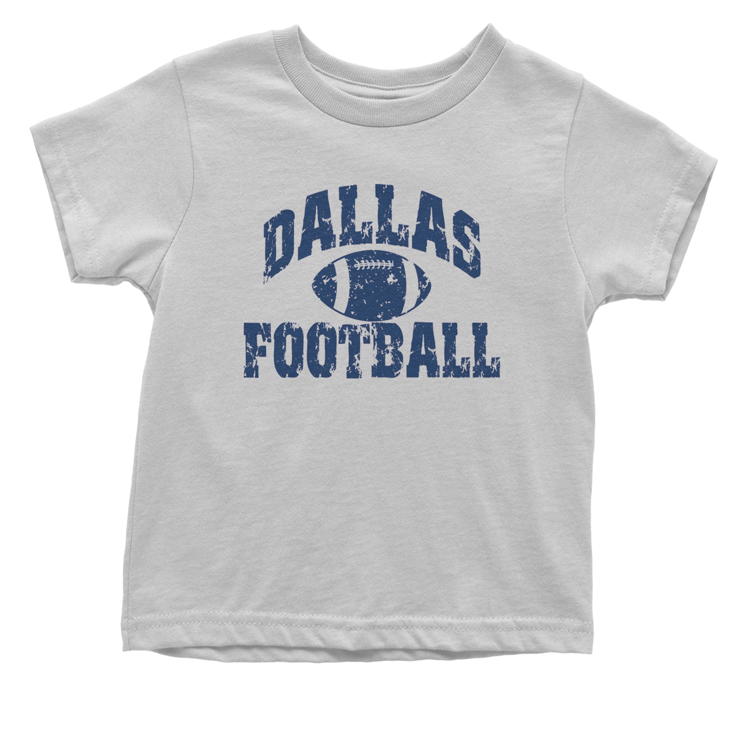 Dallas Distressed Football Infant One-Piece Romper Bodysuit and Toddler T-shirt White