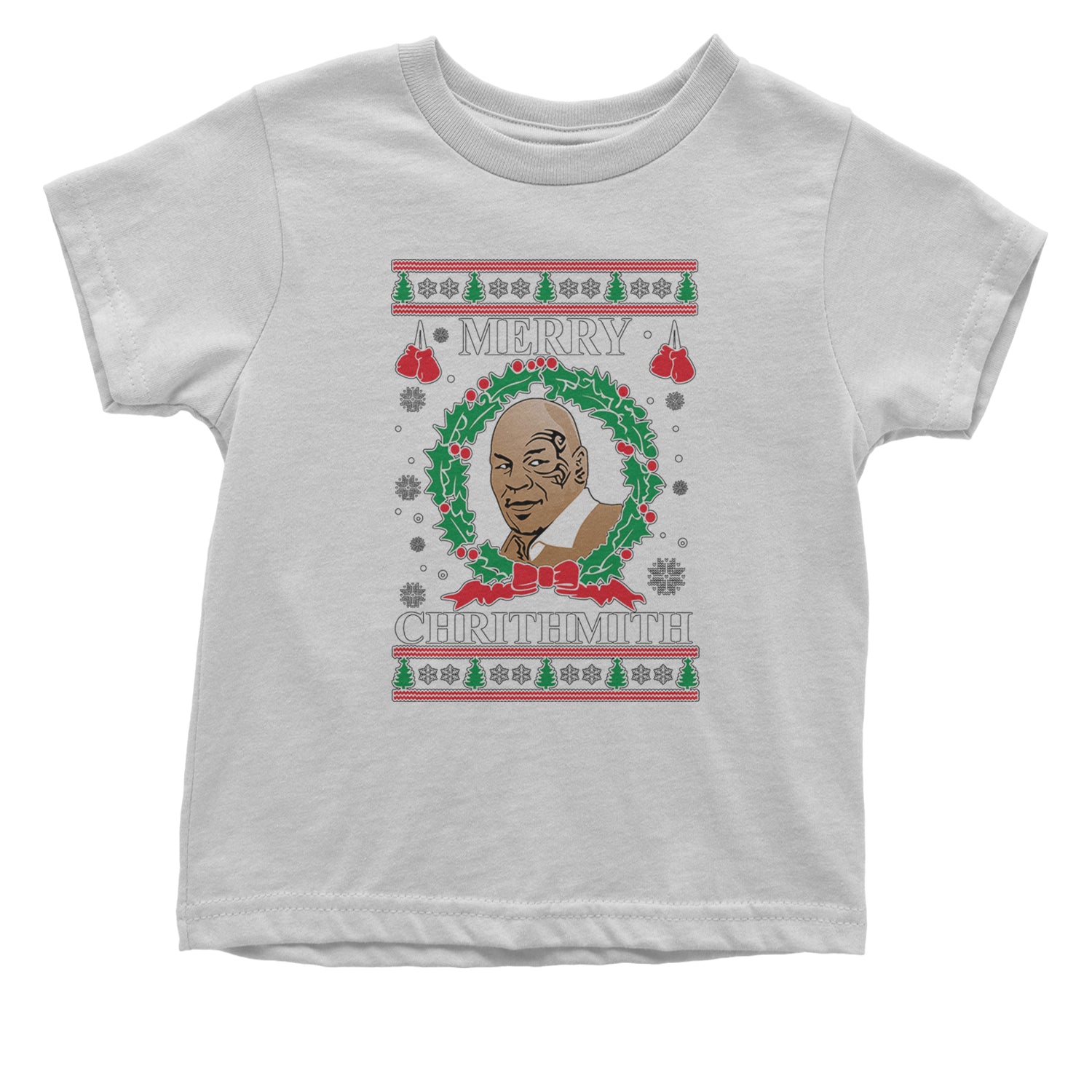 Merry Chrithmith Ugly Christmas Infant One-Piece Romper Bodysuit and Toddler T-shirt White