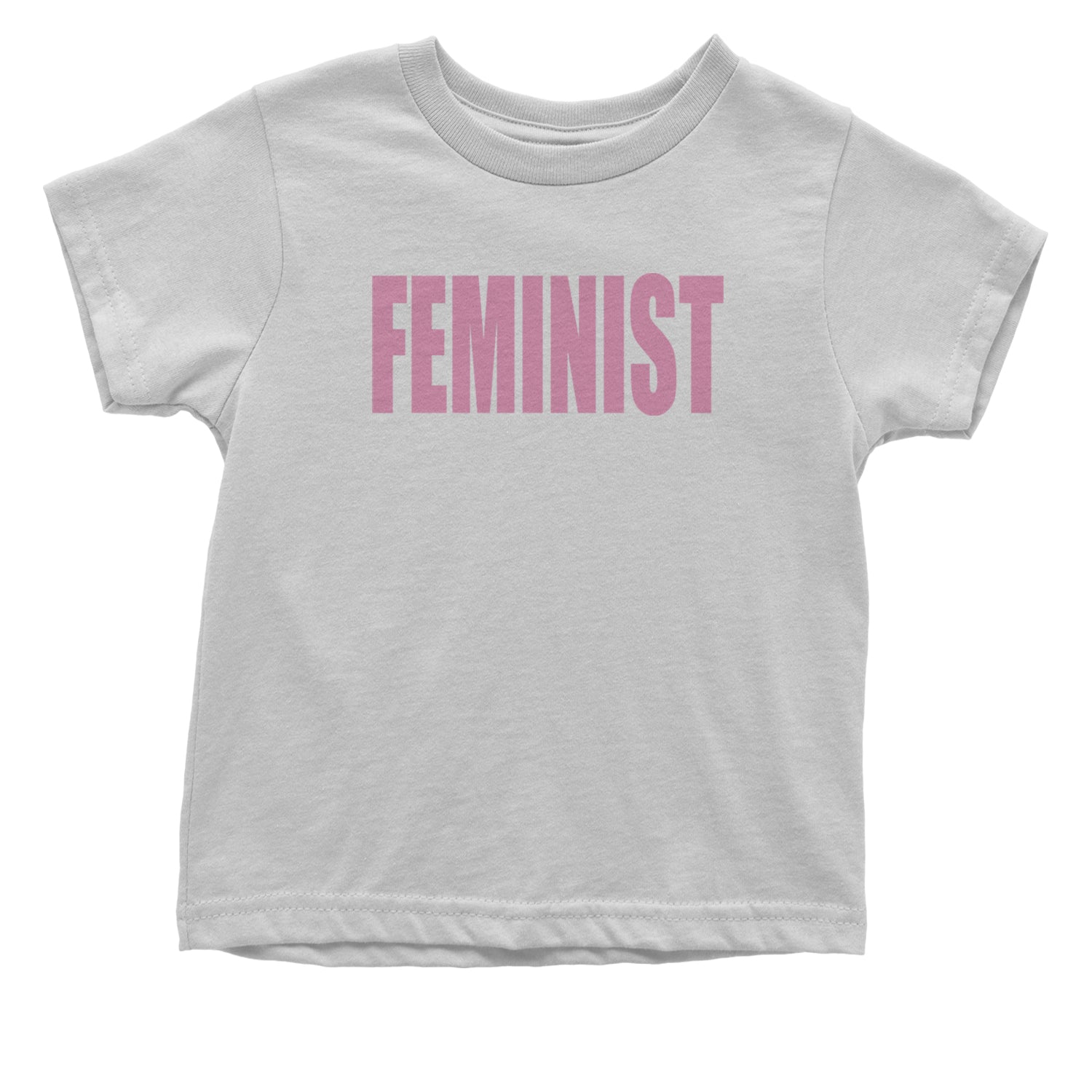 Feminist (Pink Print) Infant One-Piece Romper Bodysuit and Toddler T-shirt White