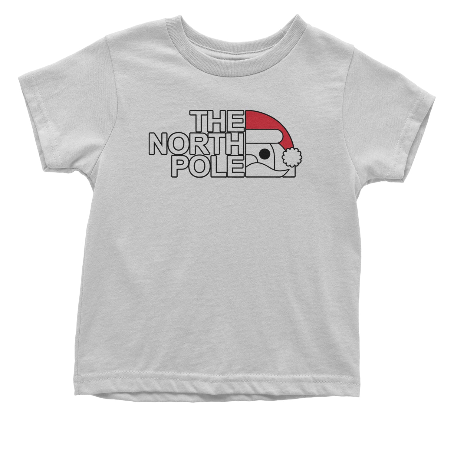 The North Pole Santa Face Infant One-Piece Romper Bodysuit and Toddler T-shirt White