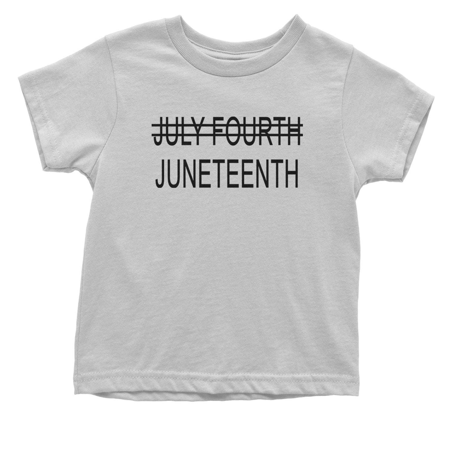 Juneteenth (July Fourth Crossed Out) Jubilee Infant One-Piece Romper Bodysuit and Toddler T-shirt White