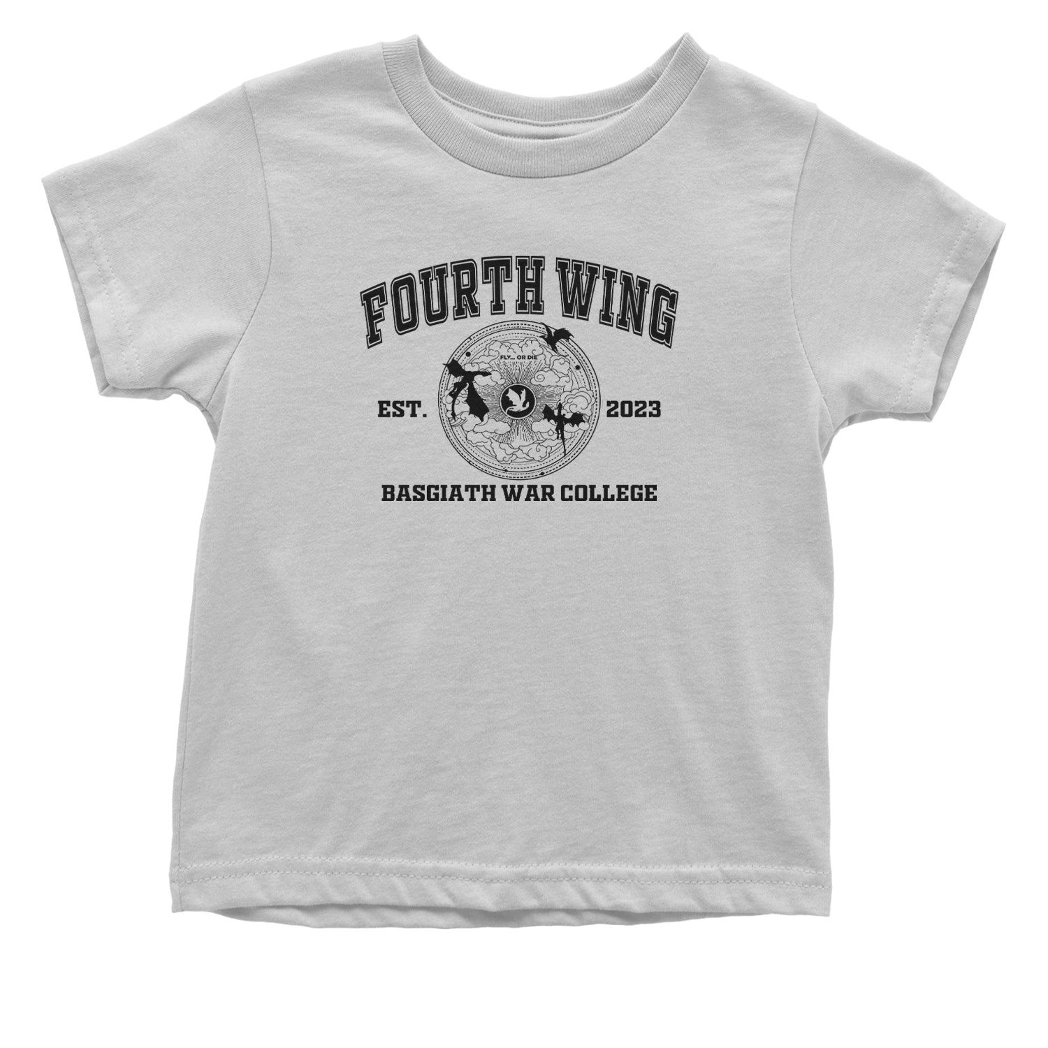 Fourth Wing Basgiath War College Infant One-Piece Romper Bodysuit or Toddler T-shirt White