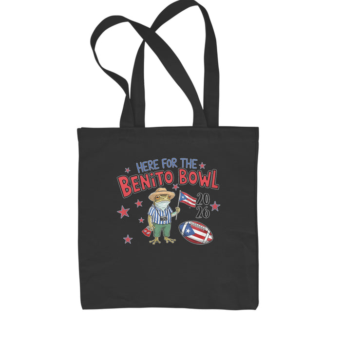 Frog Here for the Benito Bowl Football Shopping Tote Bag