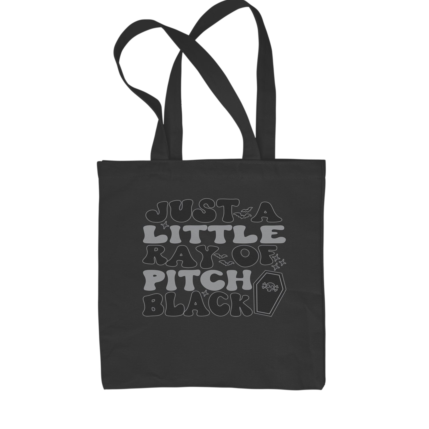 Just A Little Ray of Pitch Black Shopping Tote Bag Black