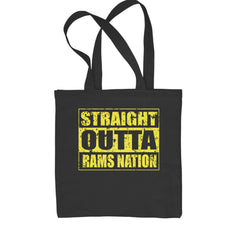 Straight Outta Rams Nation   Shopping Tote Bag Black