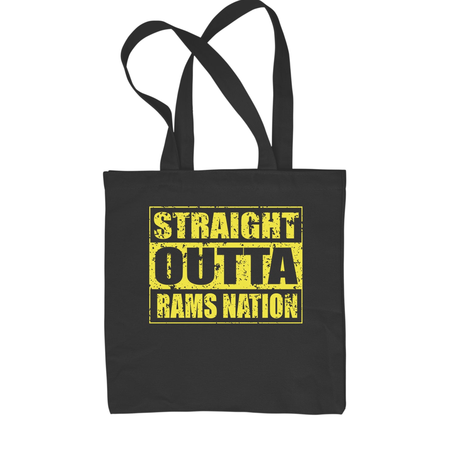 Straight Outta Rams Nation   Shopping Tote Bag Black