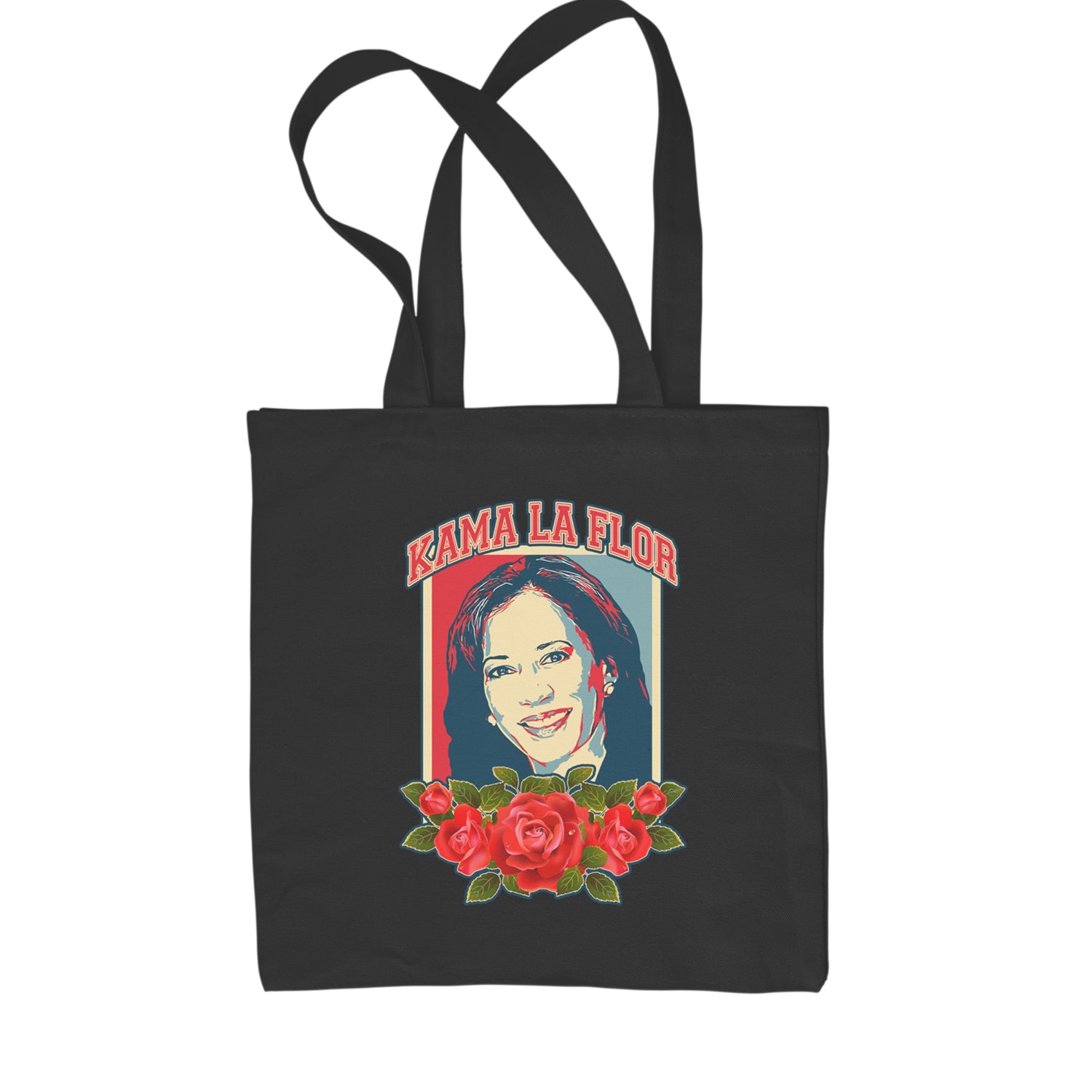 Kama La Flor Kamala Como La Flor Shopping Tote Bag Black