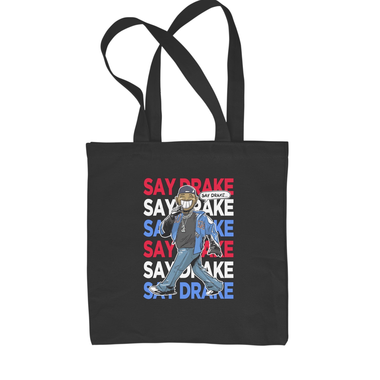 Say Drake Smiling Meme Mustard Shopping Tote Bag Black