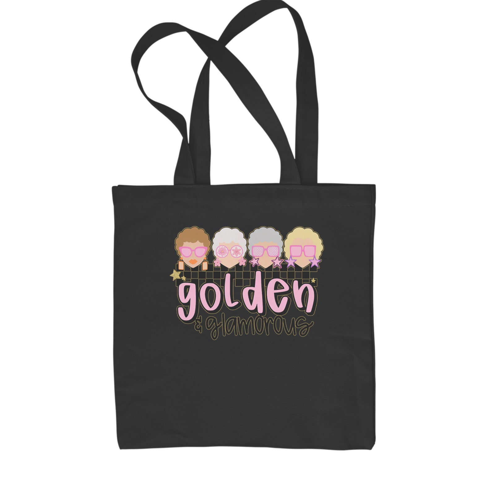 Golden And Glamorous Golden Girls Shopping Tote Bag Black