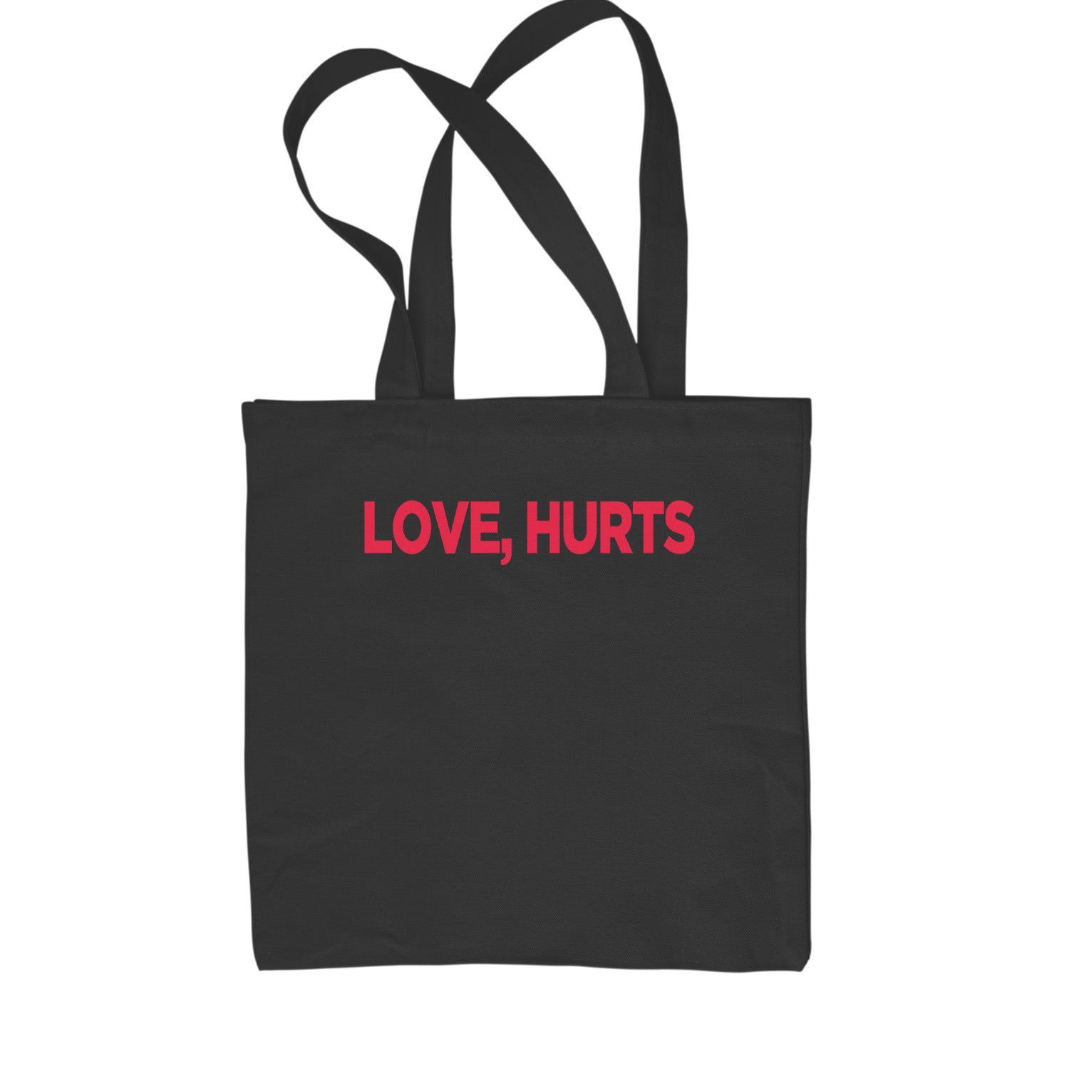 Love Hurts Shopping Tote Bag Black