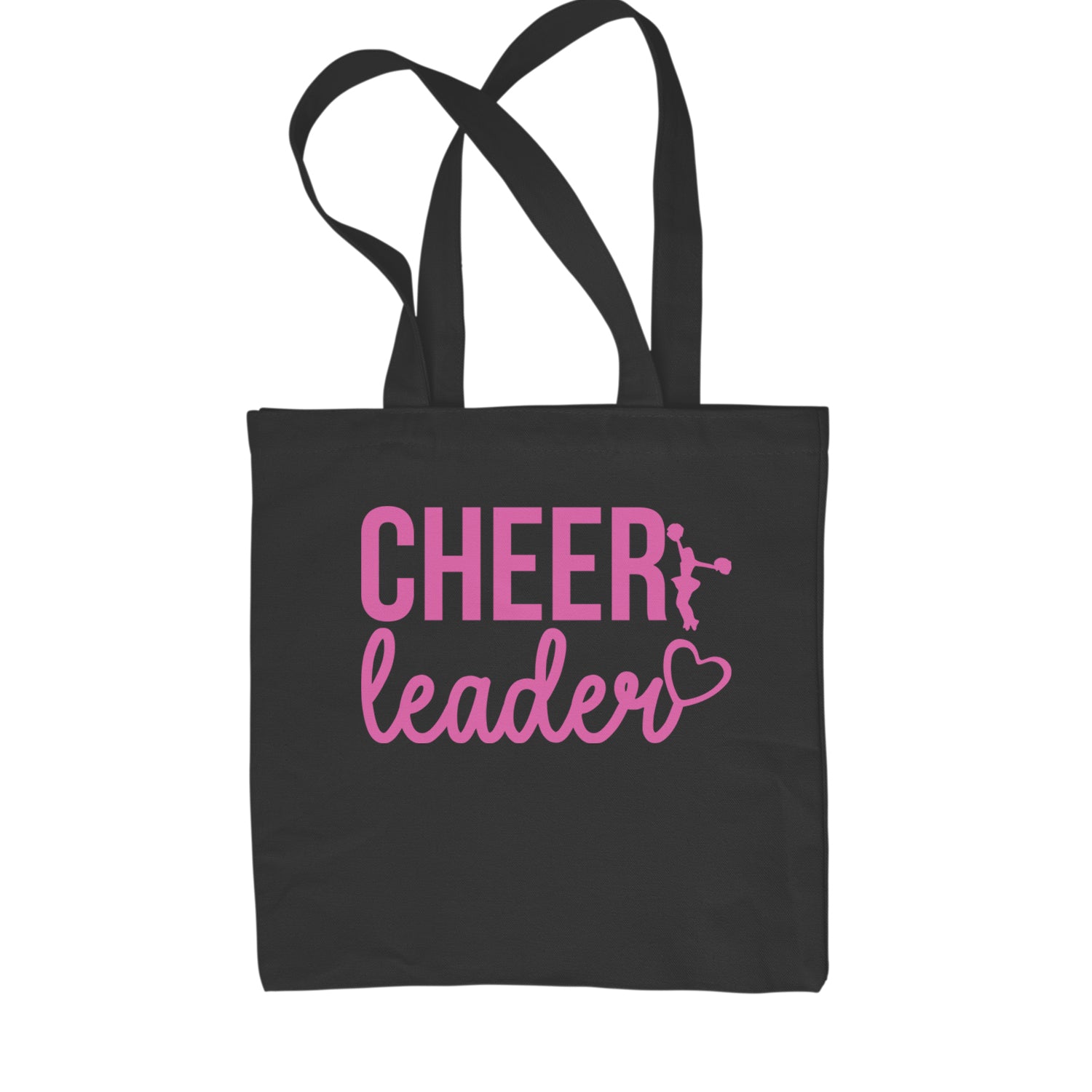 Cheerleader Heart Love Shopping Tote Bag Black