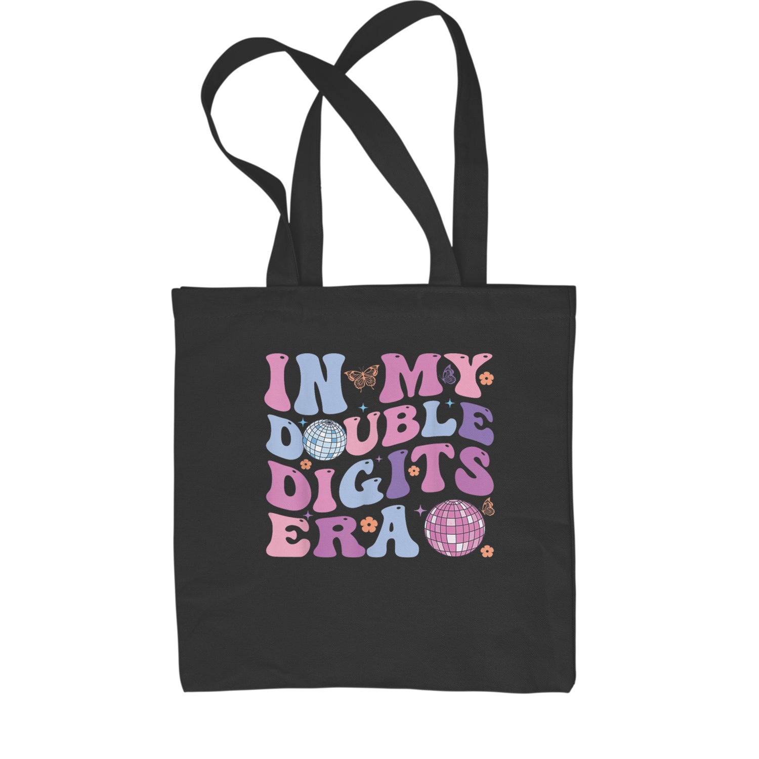 In My Double Digits Era Retro 10 Year Old 10th Birthday Shopping Tote Bag