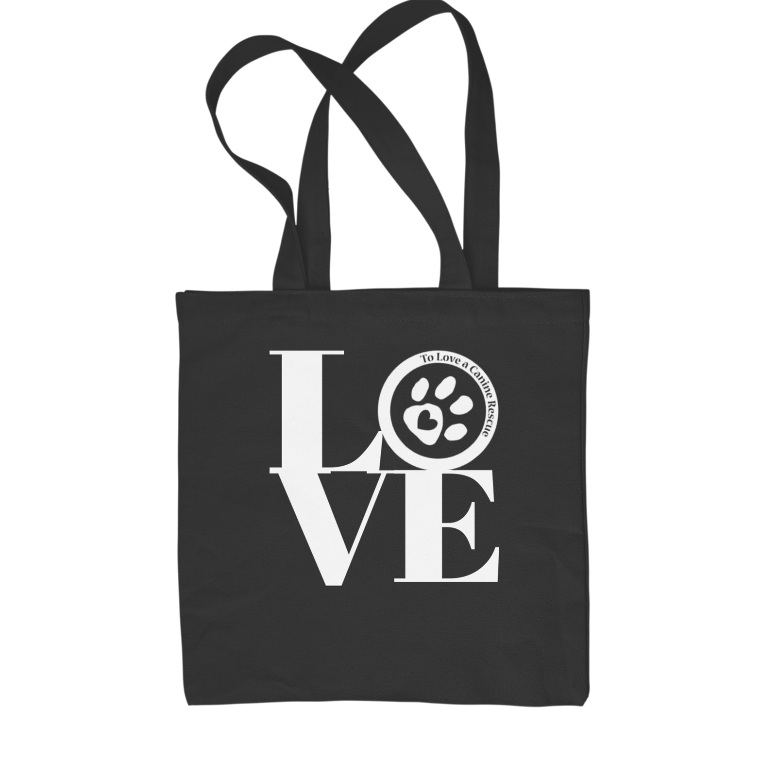 TLC LOVE Dog Rescue Shopping Tote Bag Black