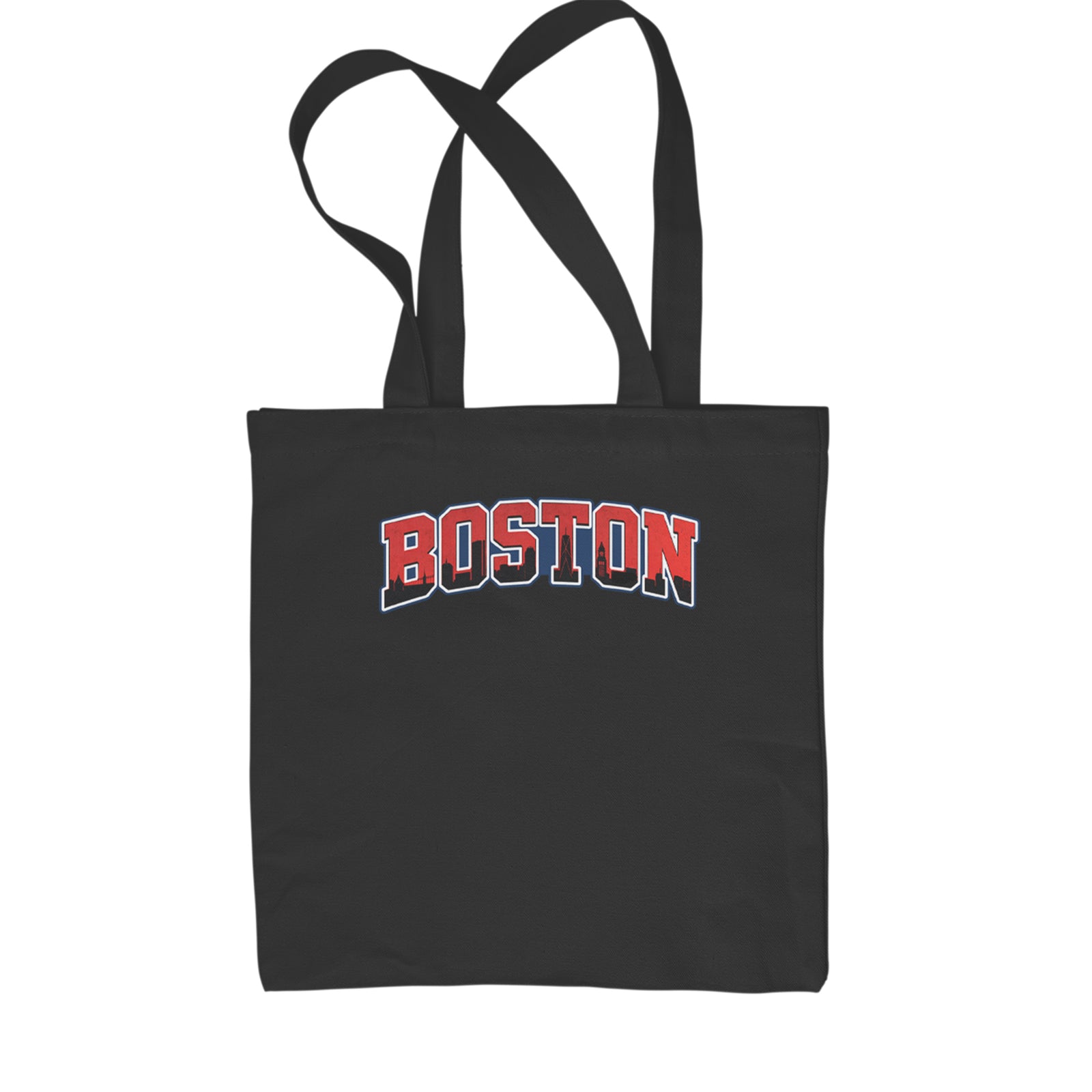 Boston City Pride Skyline Shopping Tote Bag Black