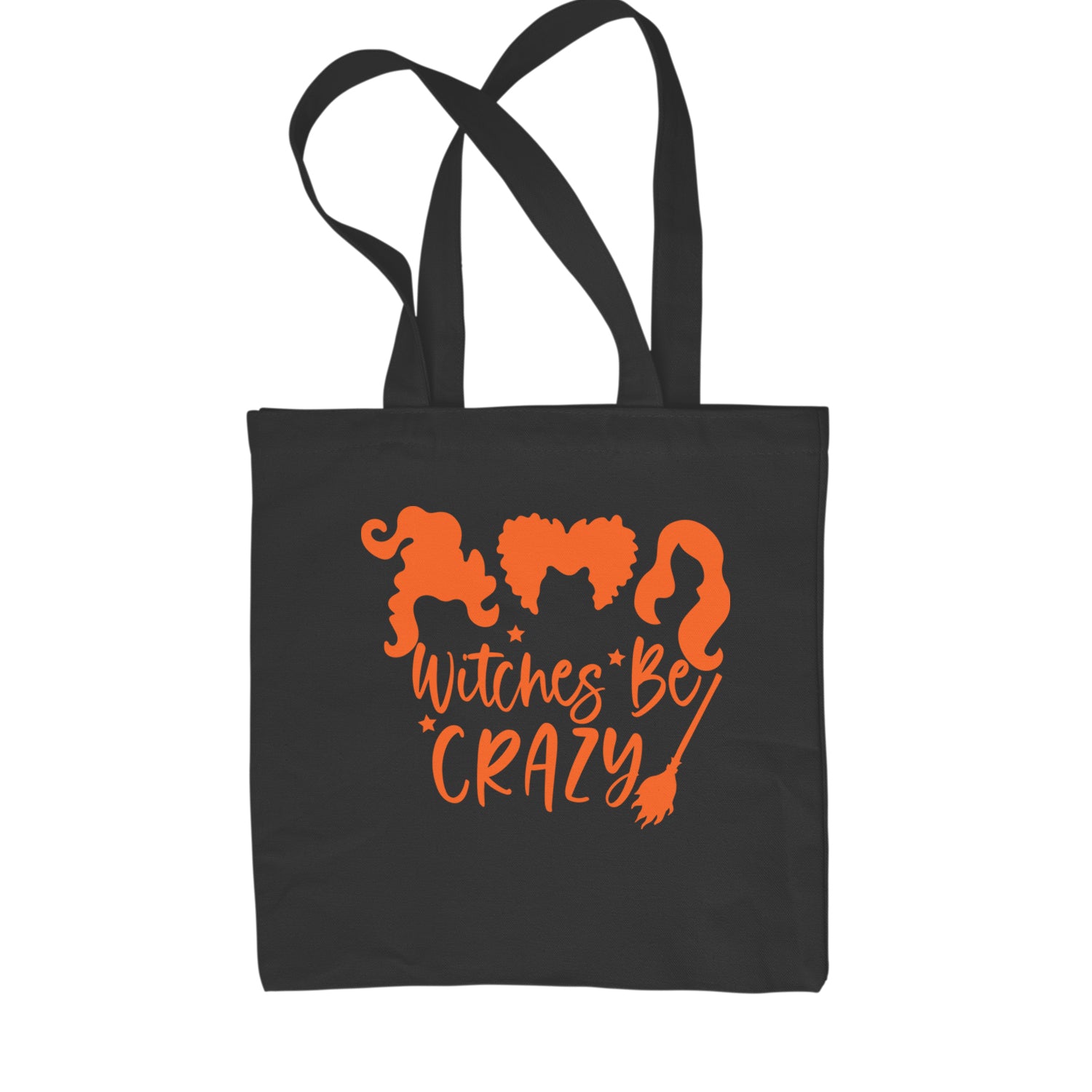 Witches Be Crazy Hocus Pocus Shopping Tote Bag Black