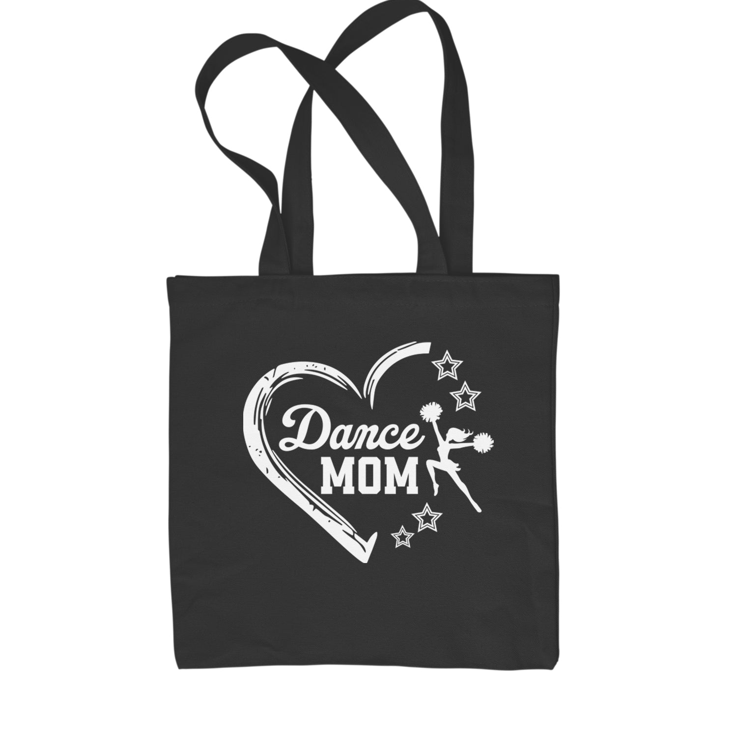 Heart Dance Mom Love Shopping Tote Bag Black