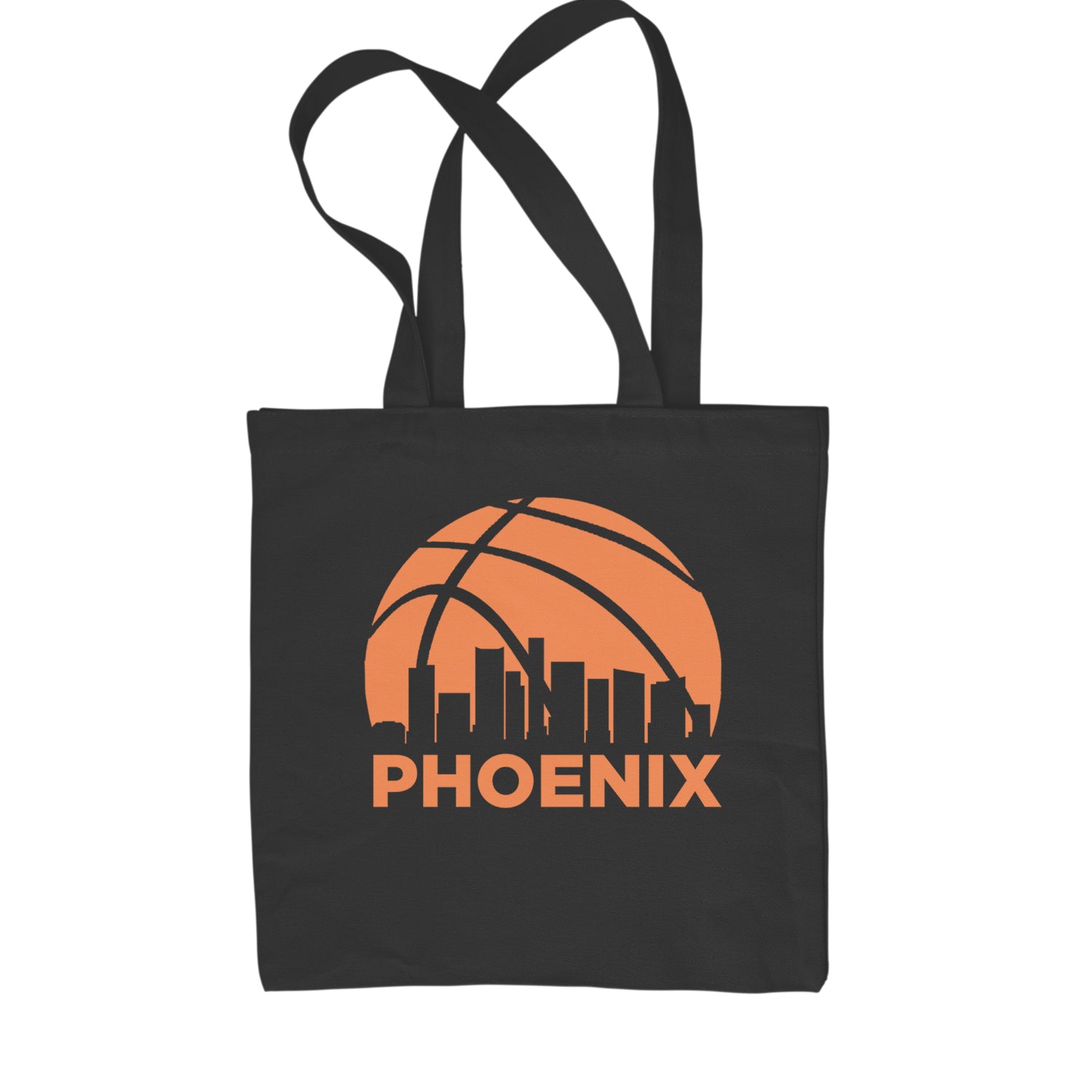 Phoenix Basketball Sunset City Skyline Shopping Tote Bag Black