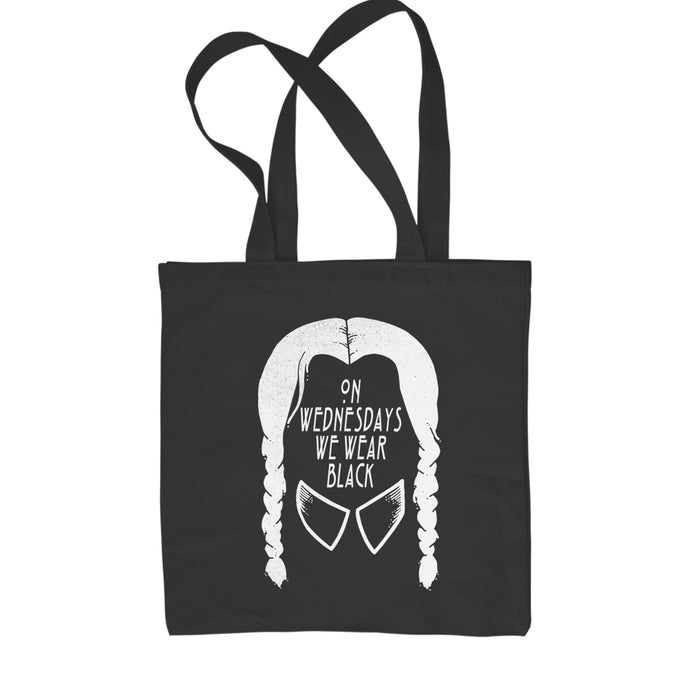 On Wednesdays, We Wear Black Shopping Tote Bag