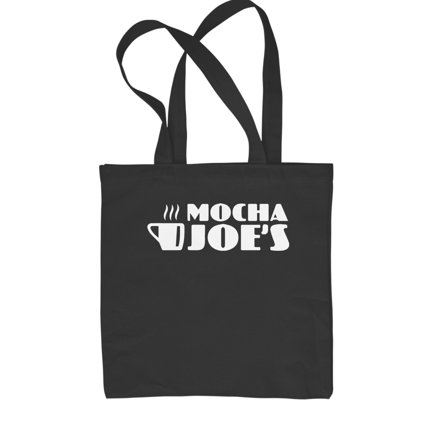 Mocha Joe's Enthusiastic Coffee Shopping Tote Bag Black