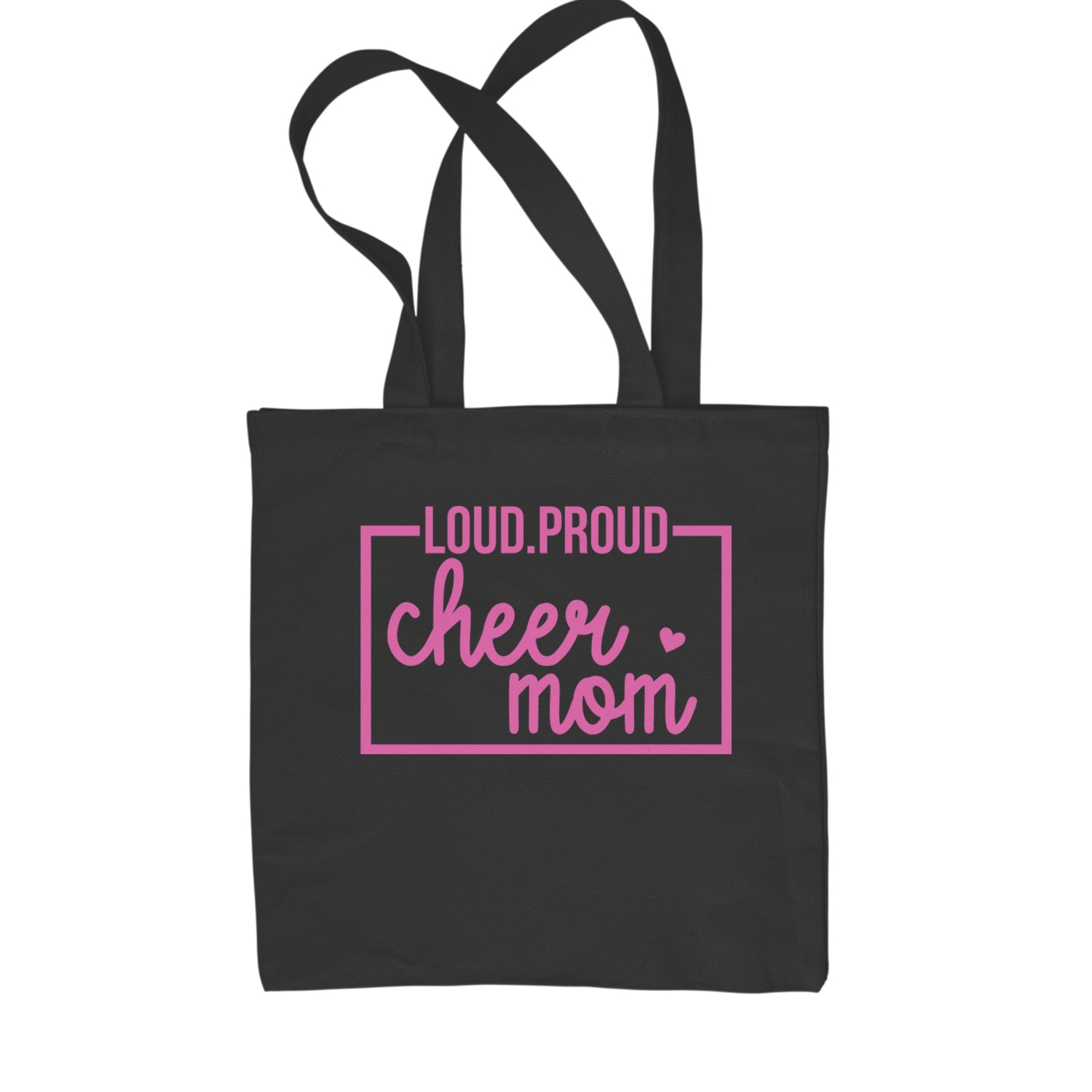 Loud Proud Cheerleader Mom Shopping Tote Bag Black