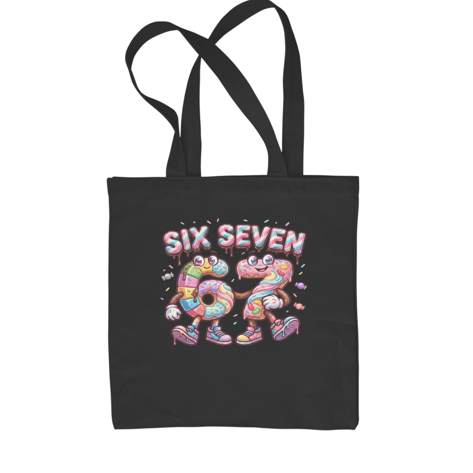 67 Candy Swirl Meme Shopping Tote Bag Black
