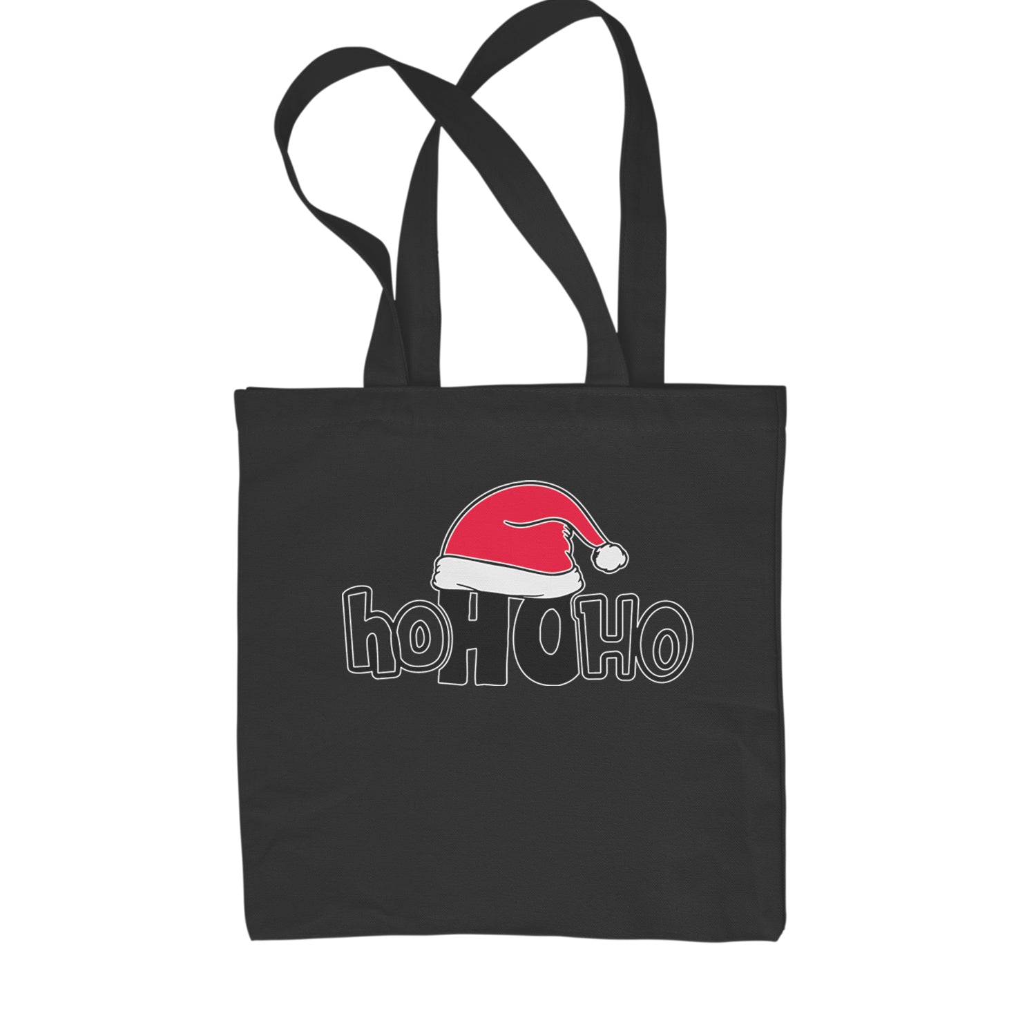 Ho Ho Ho Santa Christmas Hat Shopping Tote Bag Natural