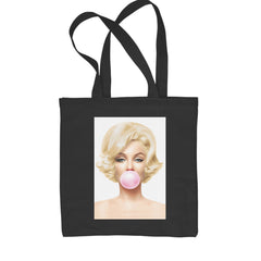 Ms. Monroe Pink Bubble Gum American Icon Shopping Tote Bag Black