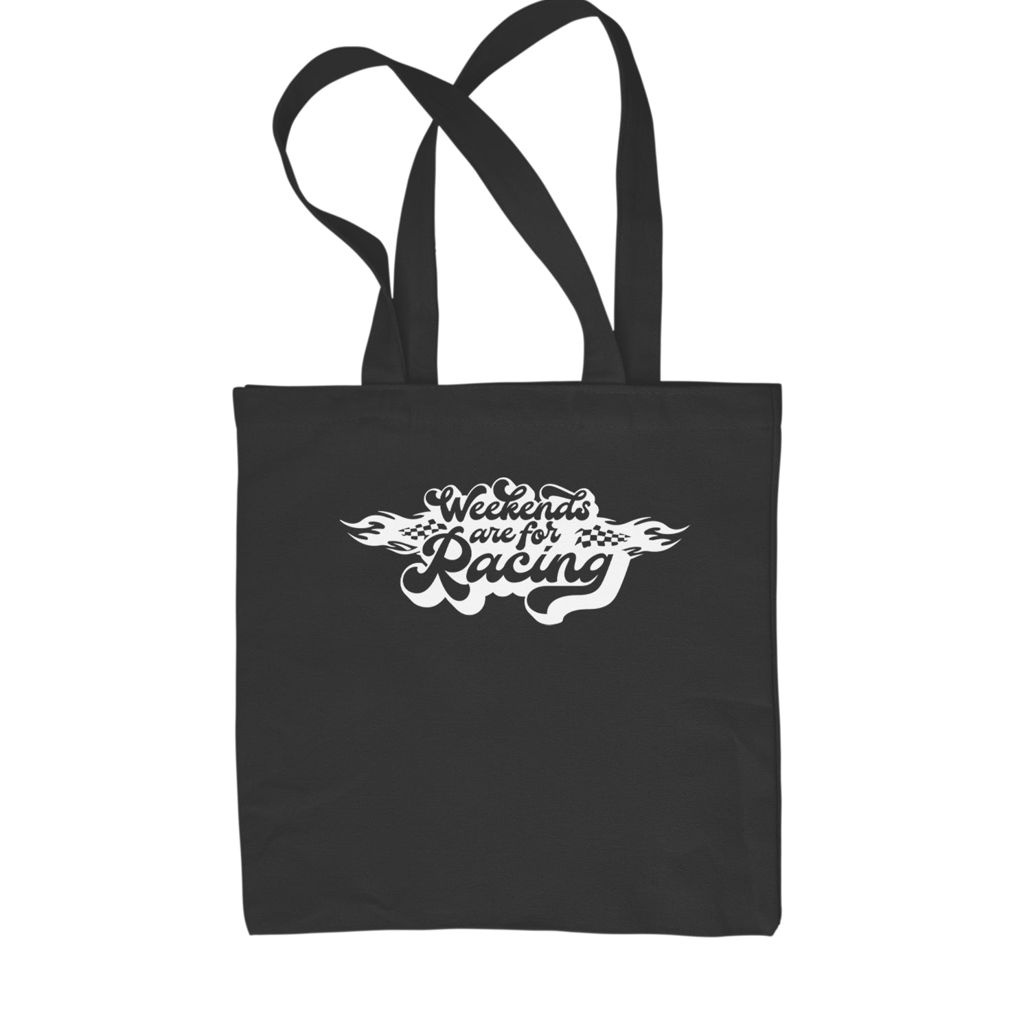 Weekends Are For Racing Shopping Tote Bag Black