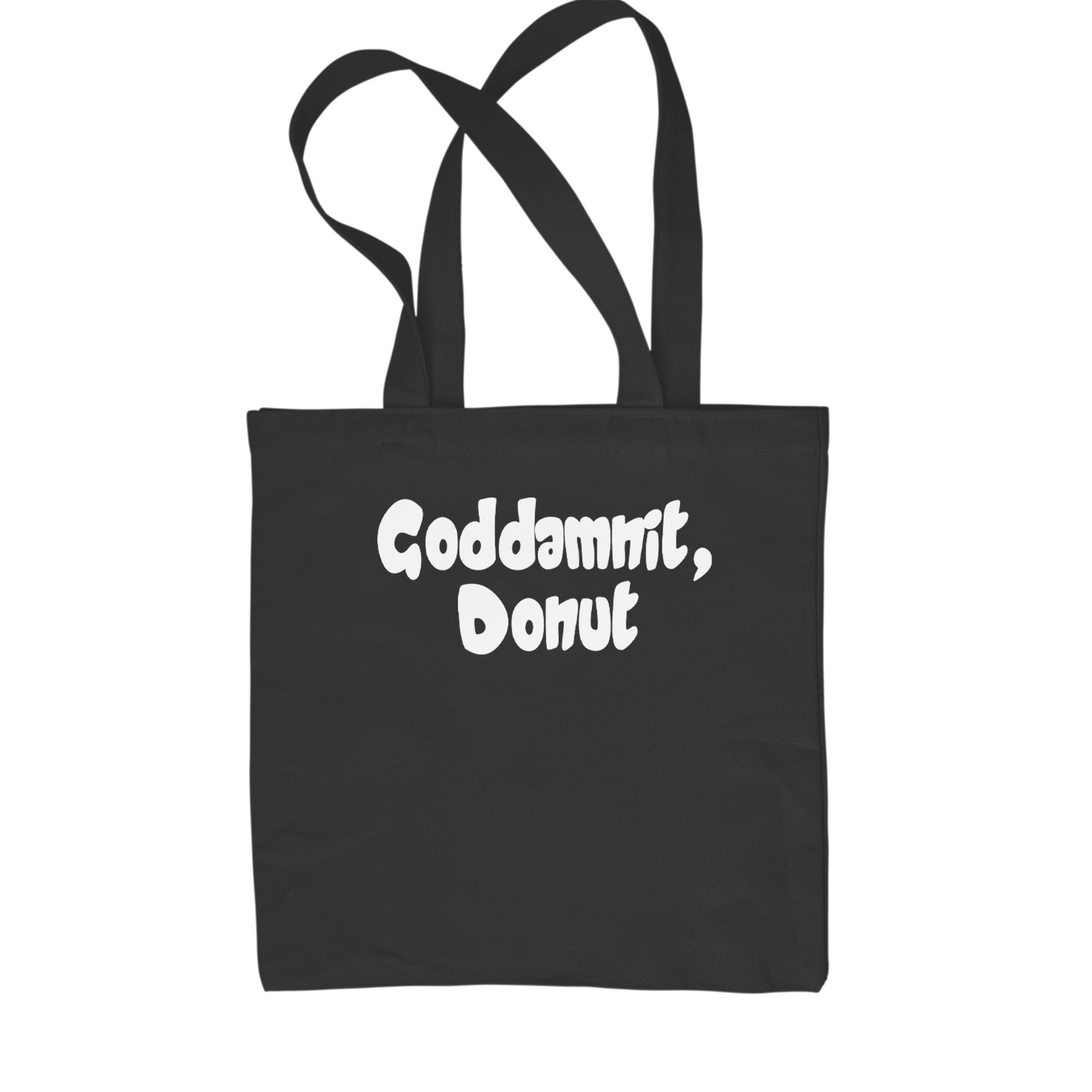Godd-mnit, Donut Carl Shopping Tote Bag Black