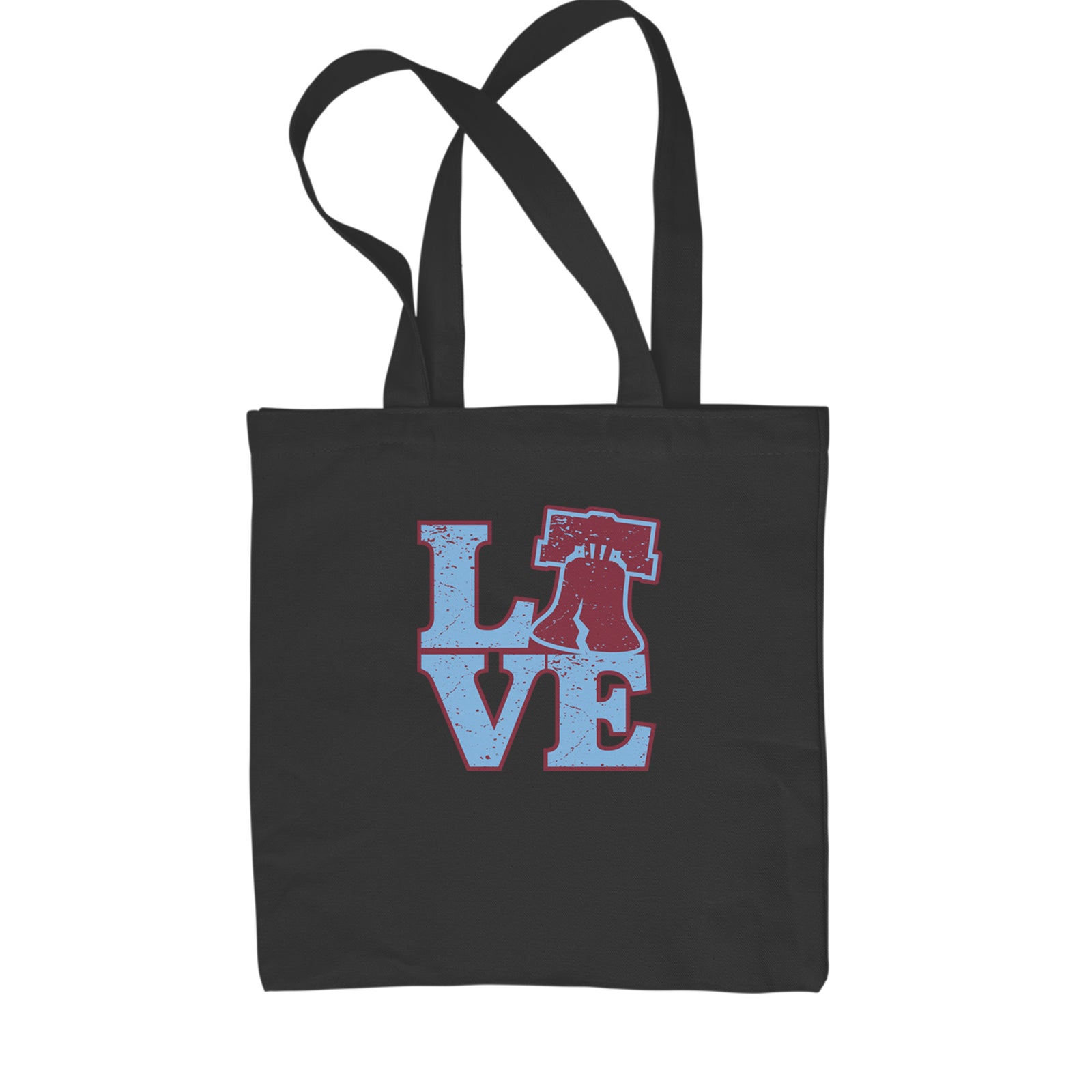 Love Philly Liberty Bell Shopping Tote Bag Black