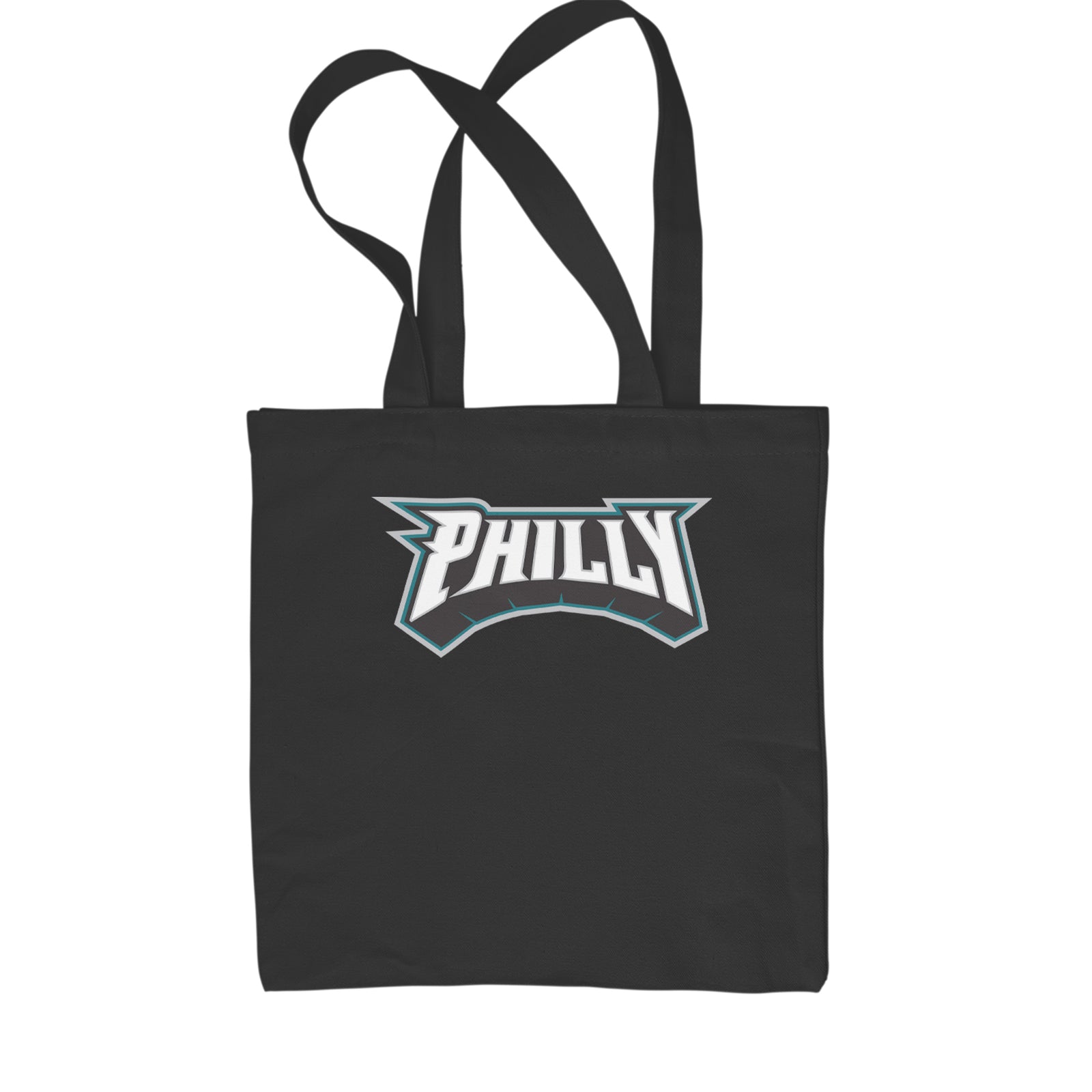 Philly Bold Block Throwback Shopping Tote Bag Black