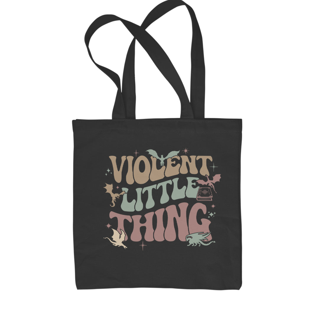 Violent Little Thing Dragon Shopping Tote Bag Black