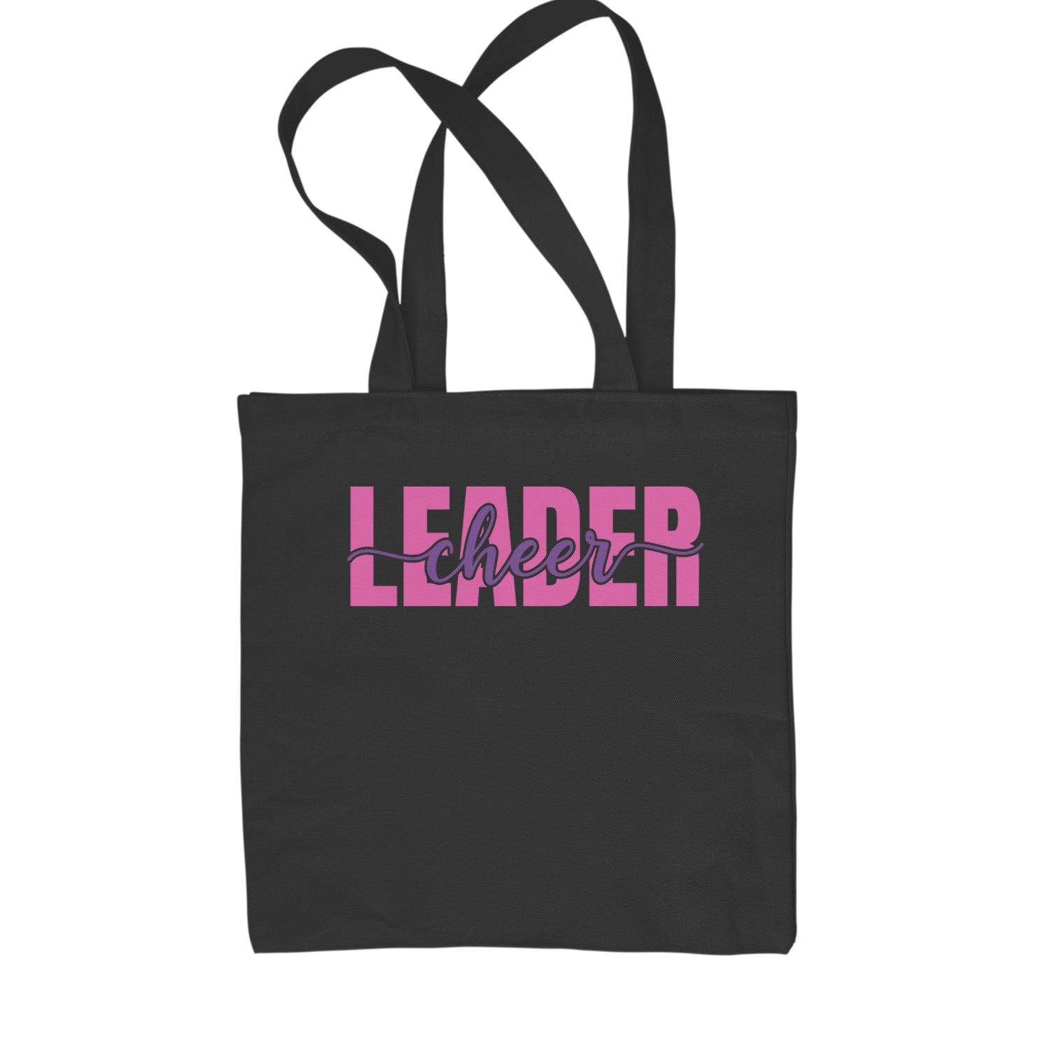 Cheerleader Script Style Shopping Tote Bag Black