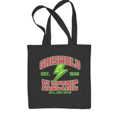 Griswold Electric We'll Light You Up artwork on Classic Cotton Canvas Tote, flat 15 by 16 inch 12 oz cotton canvas bag