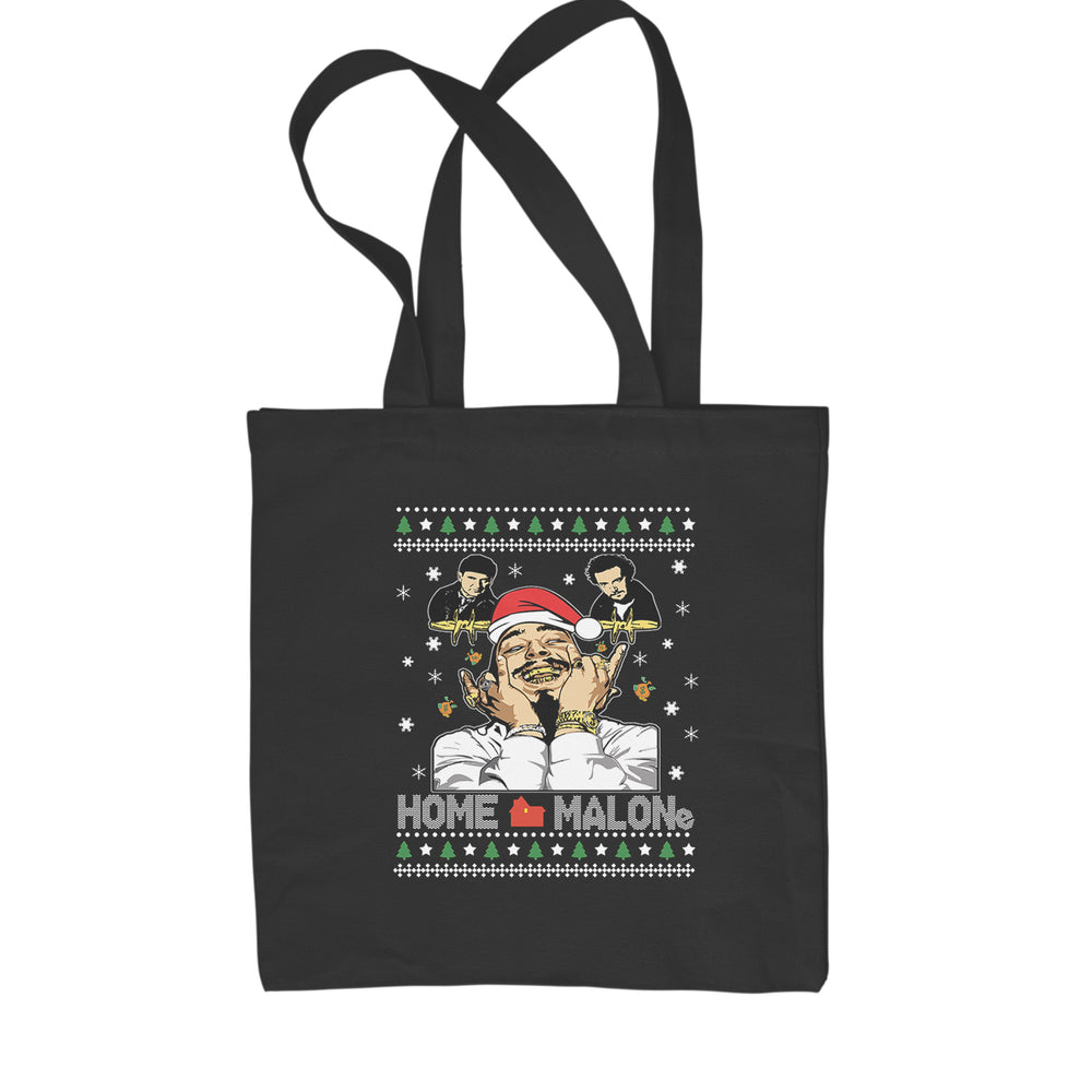 Home Malone Ugly Christmas Shopping Tote Bag Black