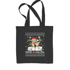 Home Malone Ugly Christmas Shopping Tote Bag Black