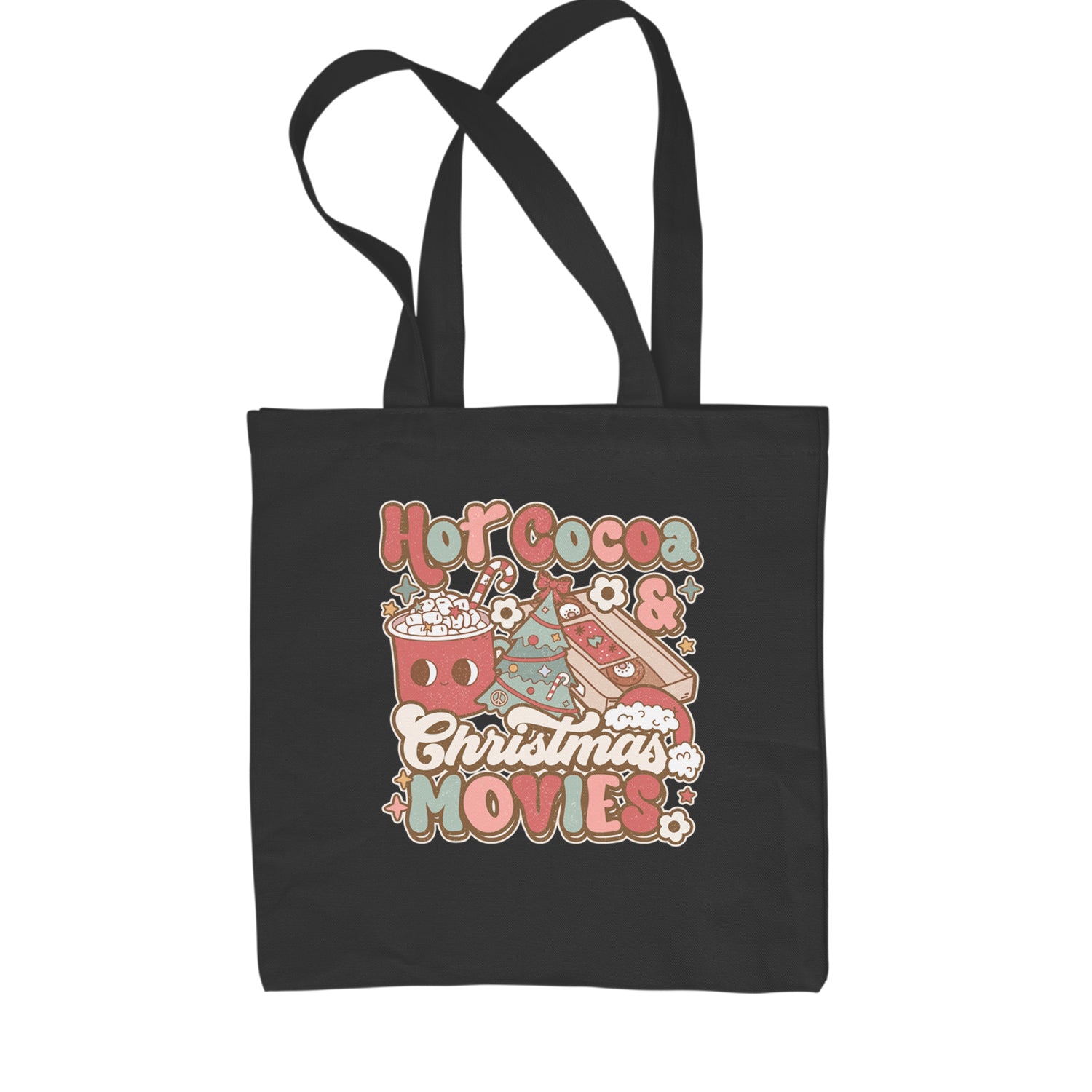 Hot Cocoa And Christmas Movies Holiday Shopping Tote Bag Natural