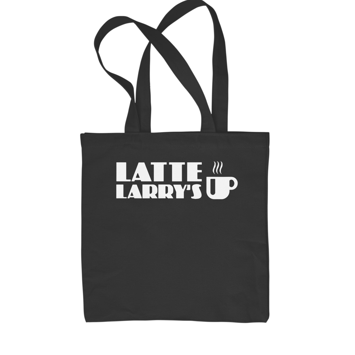 Latte Larry's Enthusiastic Coffee Shopping Tote Bag Black