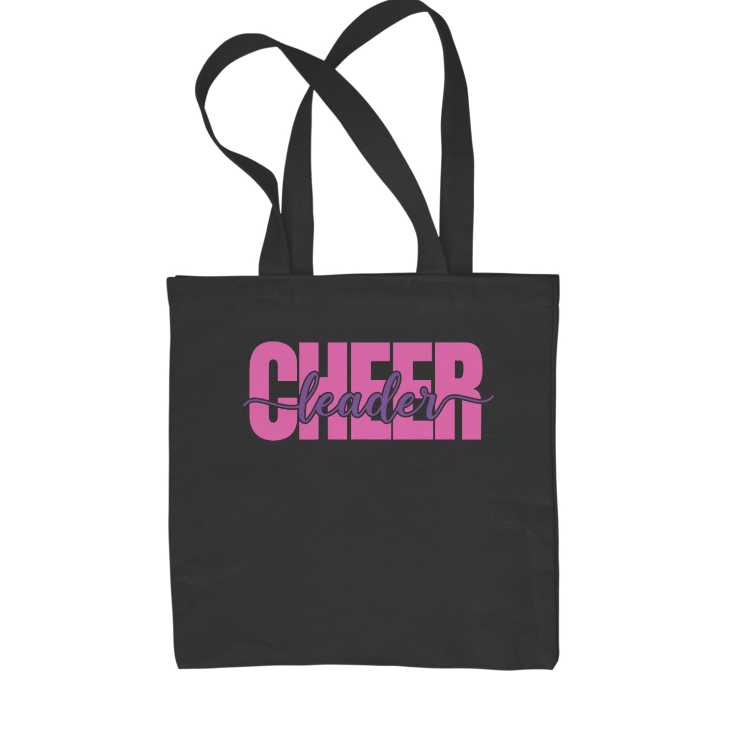 Cheerleader with Scripted Flair Shopping Tote Bag Black