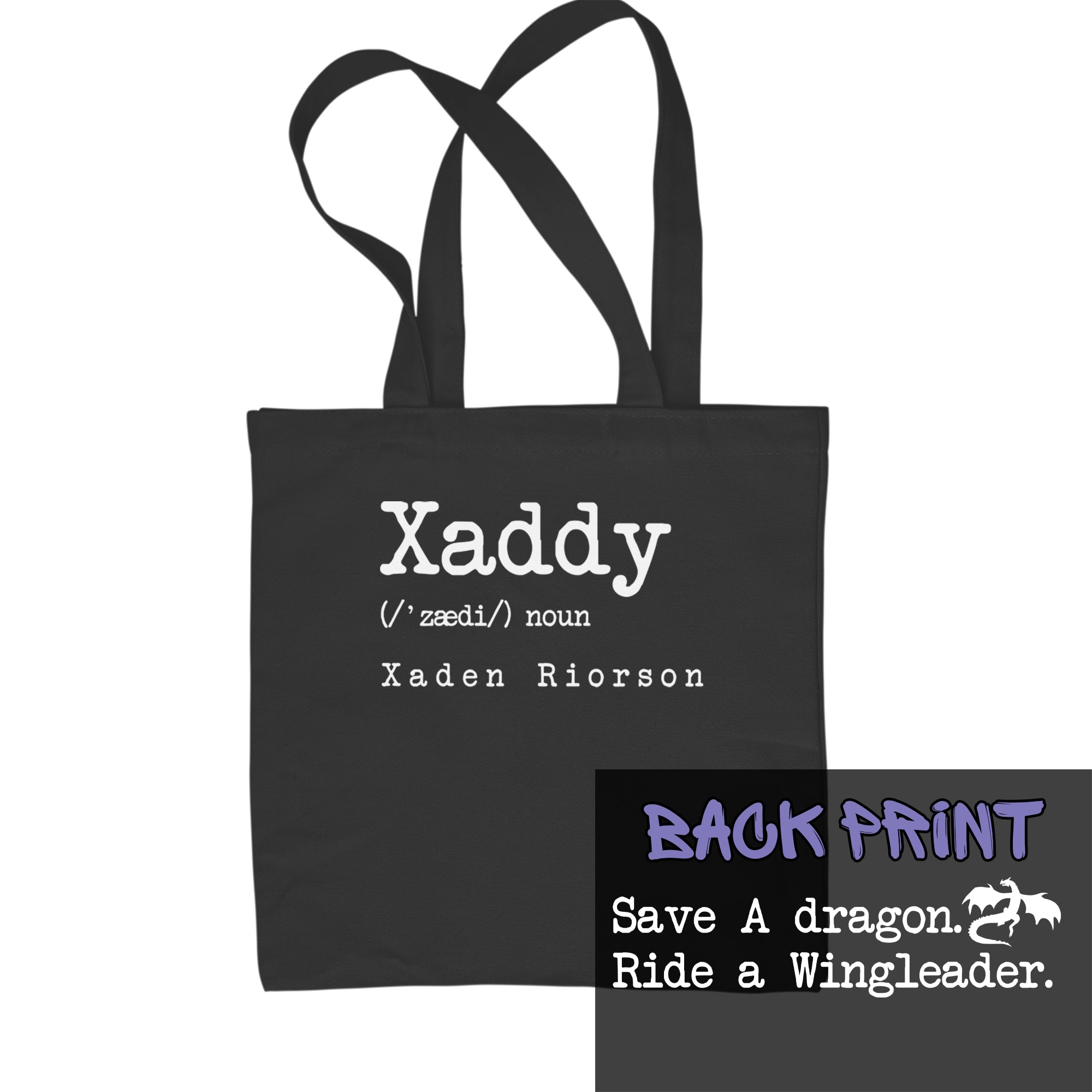 Xaddy Save A Dragon Ride A Wingleader Shopping Tote Bag Black