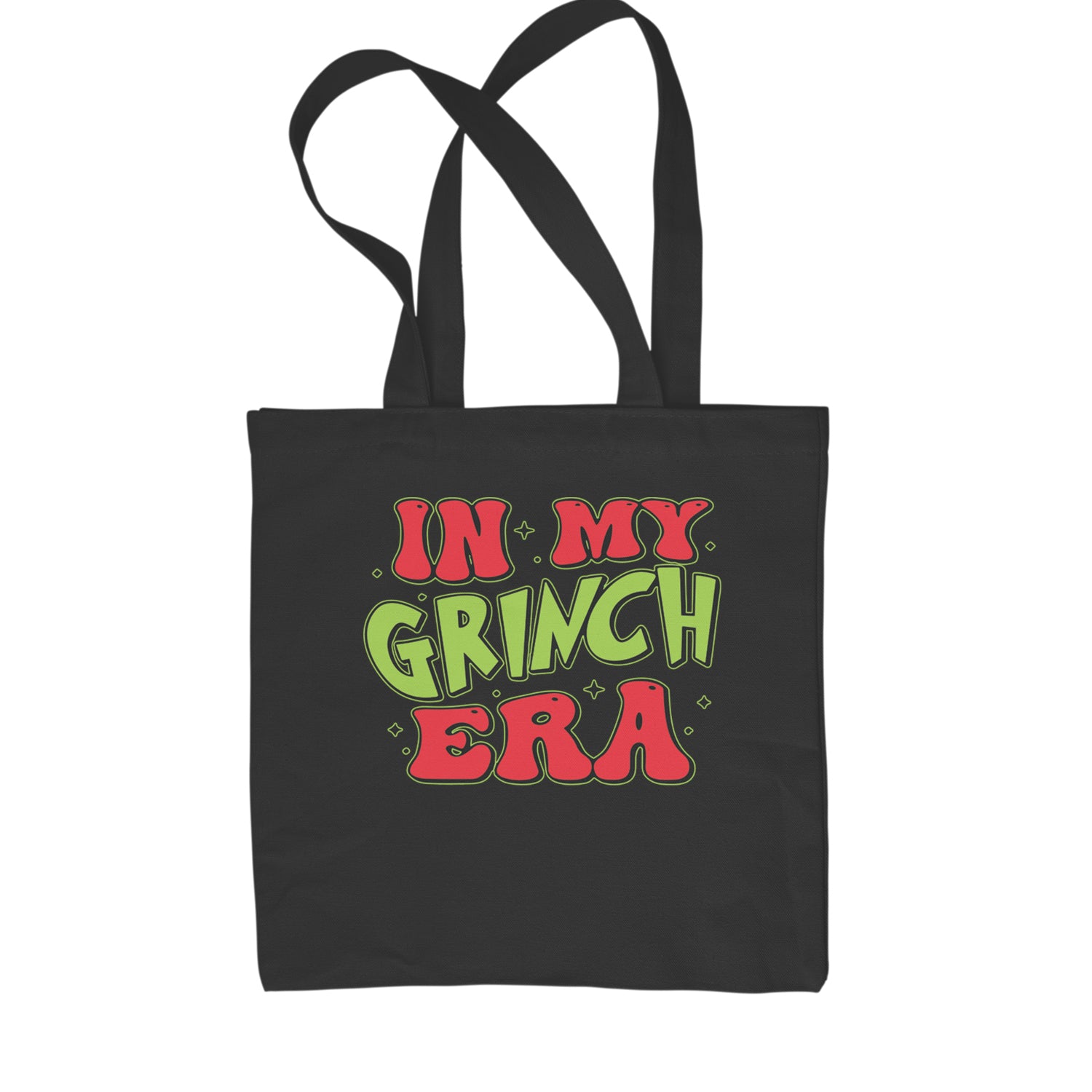 In My Gr-nch Era Jolly Merry Christmas Shopping Tote Bag Black