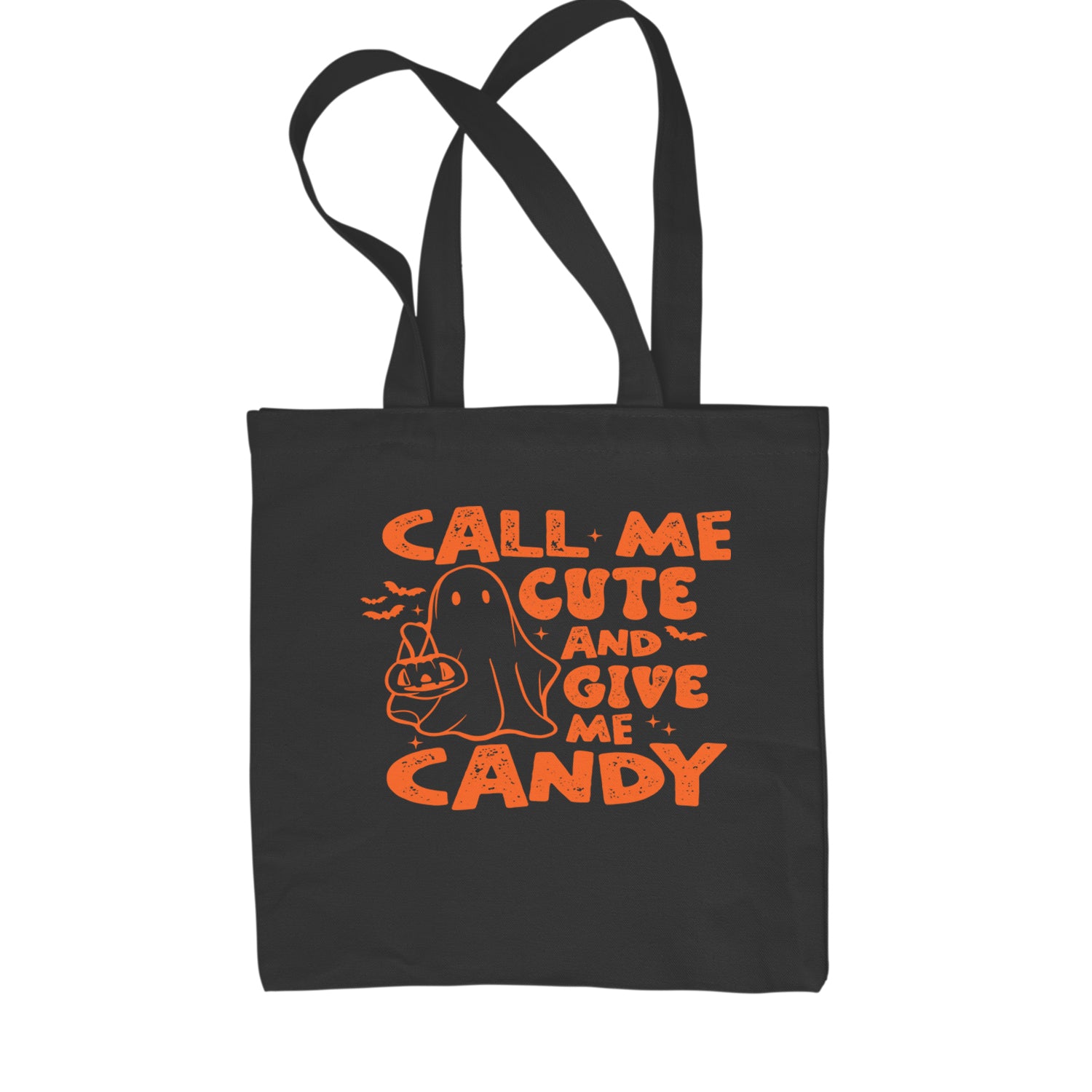 Call Me Cute And Give Me Candy Shopping Tote Bag Black