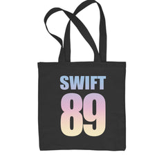 Classic Cotton Canvas Tote with bold "SWIFT 89" lettering on a dreamy pastel cloud background
