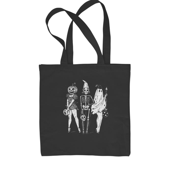 Vintage Spooky Squad Pinup Halloween Design Shopping Tote Bag