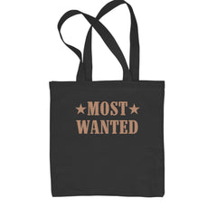 Most Wanted Cowboy Shopping Tote Bag Black