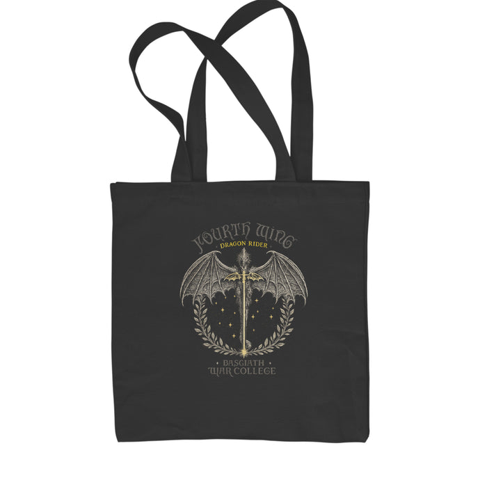 Fourth Wing Dragon Rider Vintage Basgiath War College Shopping Tote Bag